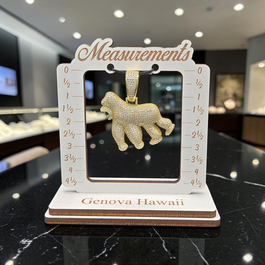 Iced out yellow tone Gold Filled Iced Gorilla Pendant, 5 Grade CZ (45x55mm)