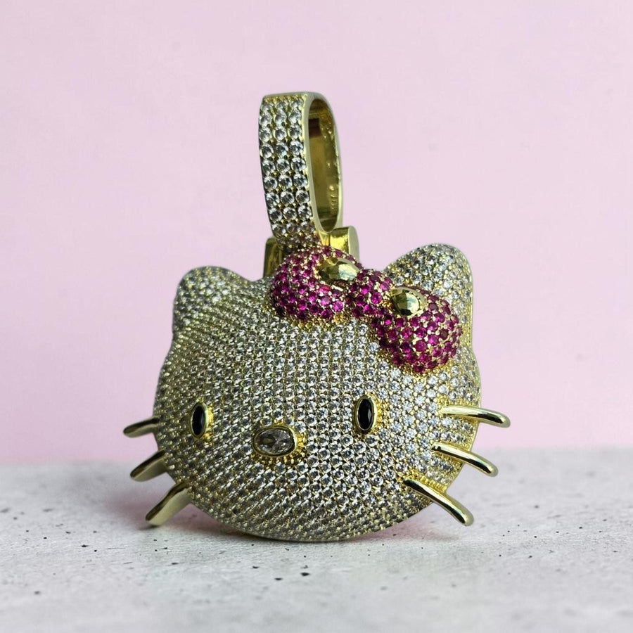 Iced out   custom Gold Tone filled 45*60 - 5 grade cz hand cut stones pendant