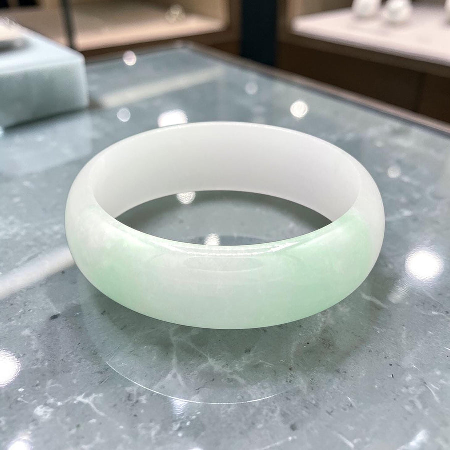 Natural  Jade Bangle -18mm / Sz. 7.25