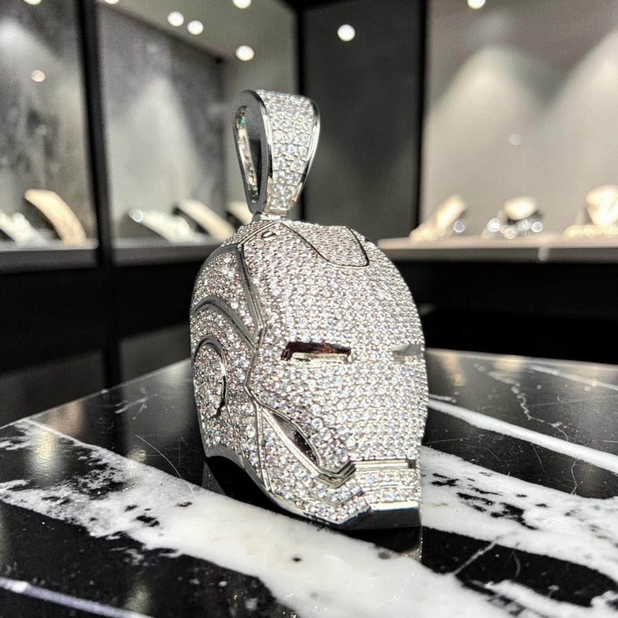 Iced out Custom Gold Filled Helmet Pendant – 5 A Grade CZ Stones (24*57mm)