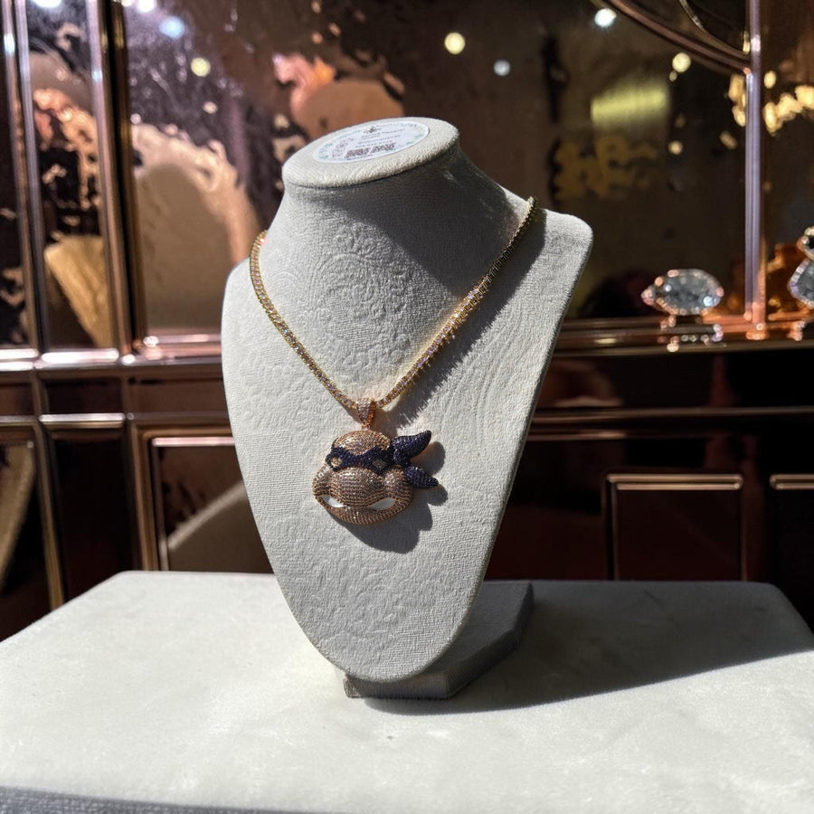 Rose Gold Filled CZ Pendant Set with Tennis Chain (51x53mm)