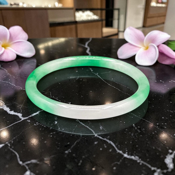 Substantial Size Jade Bangle Bracelet, 8mm / Sz.9