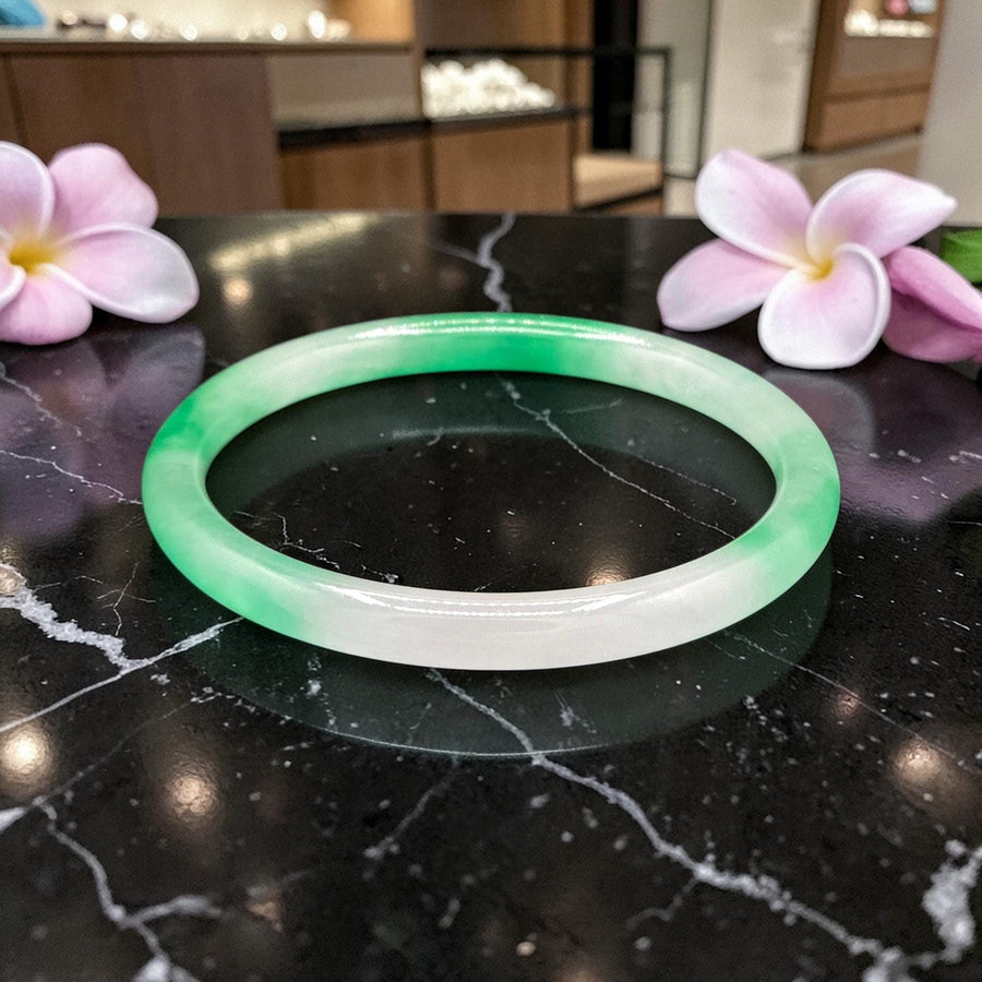 Substantial Size Jade Bangle Bracelet, 8mm / Sz.9