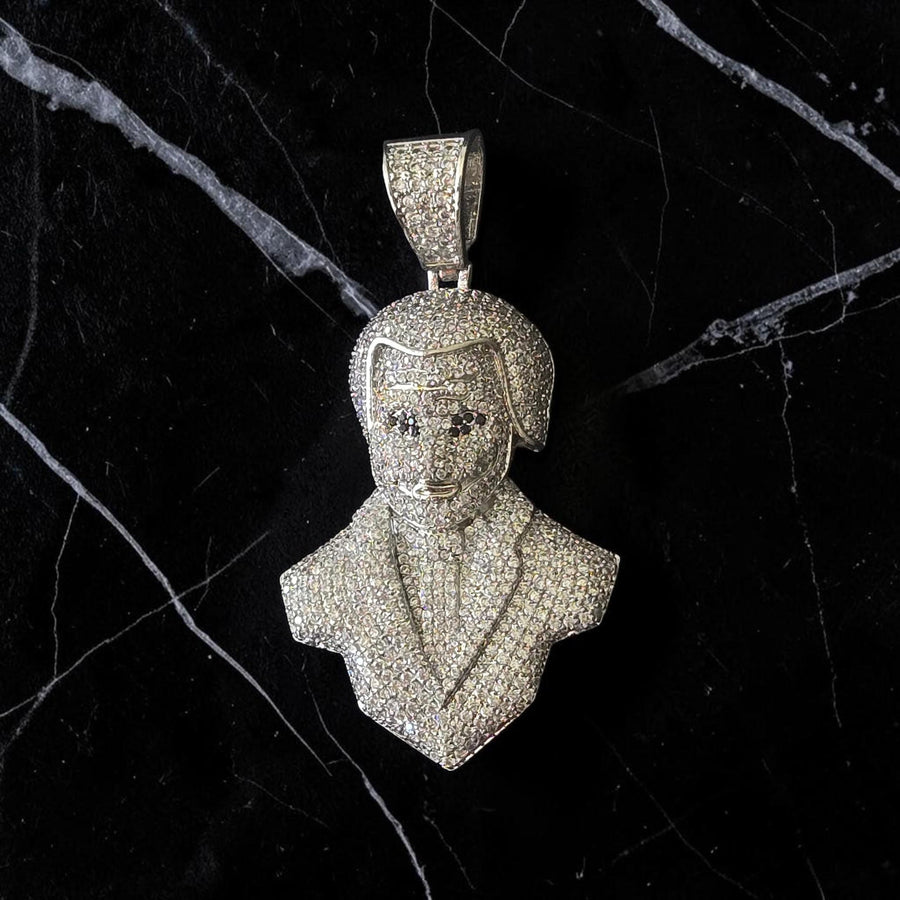 Custom Rose Gold Filled Pendant: 35x66mm Bust, 5 A Grade CZ Stones