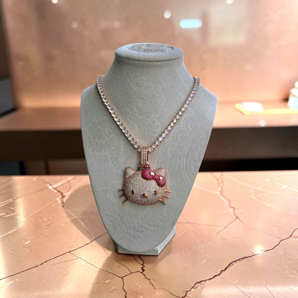 Rose Gold Filled Tennis Chain with CZ Pendant – 20" Length, 5mm Width