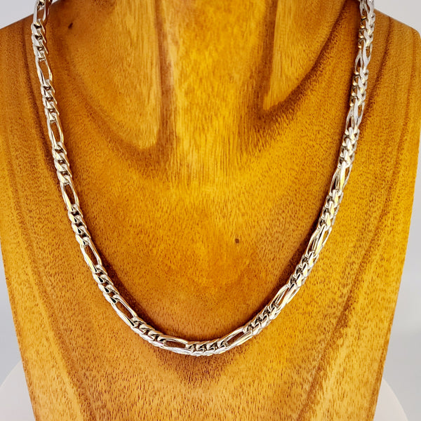Sterling Silver  Rounded Figaro Chain (5MM)