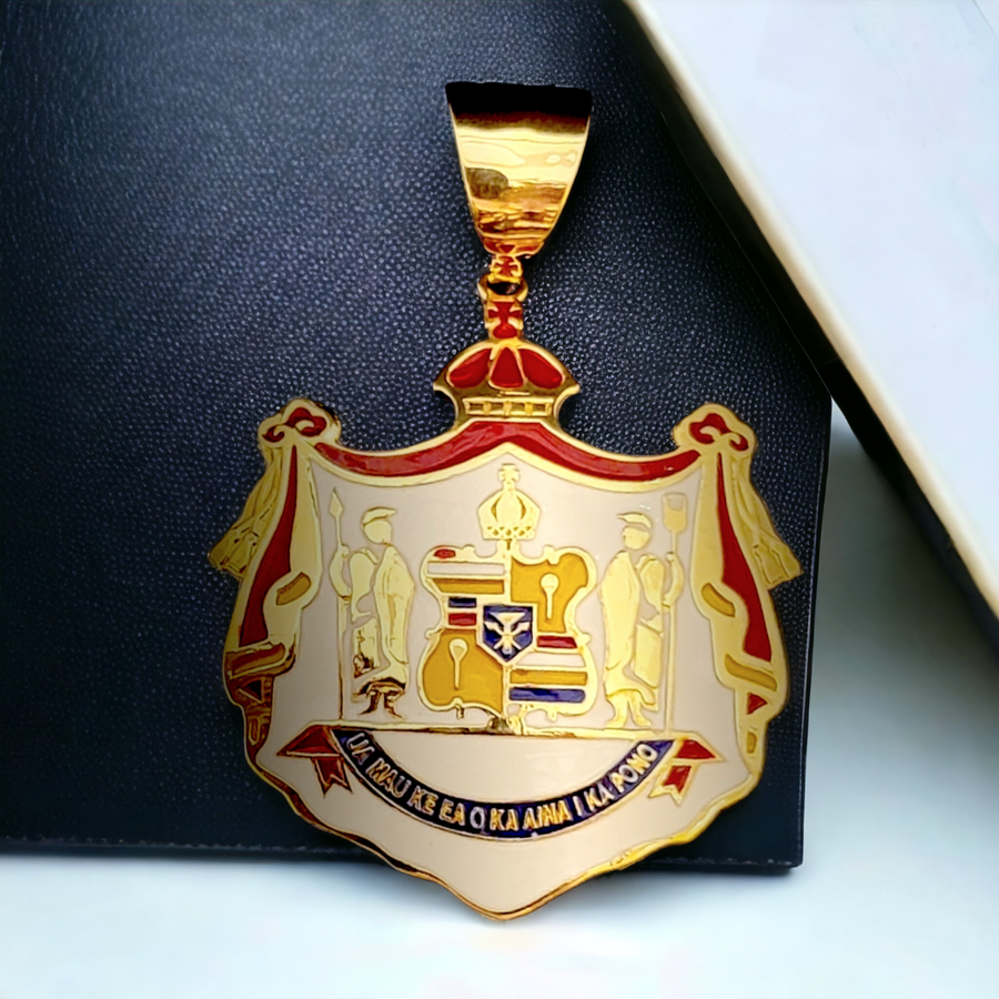 Solid 14k Hawaiian Coat of Arms (6 sizes Available )