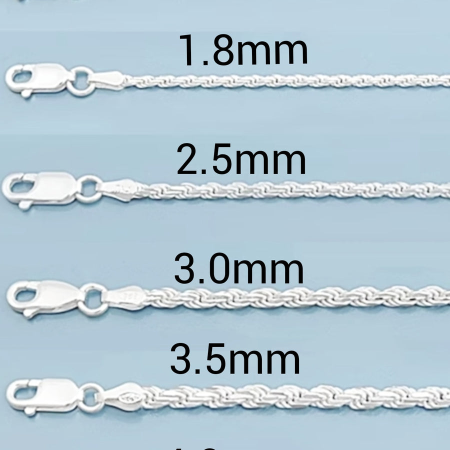 Sterling Silver Rope Chain 2mm